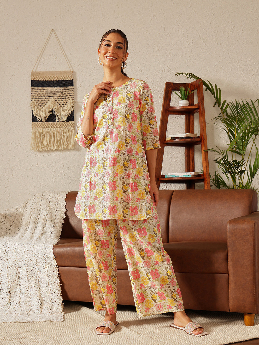 Silver Bloom Co-ord Set: Blush Flower